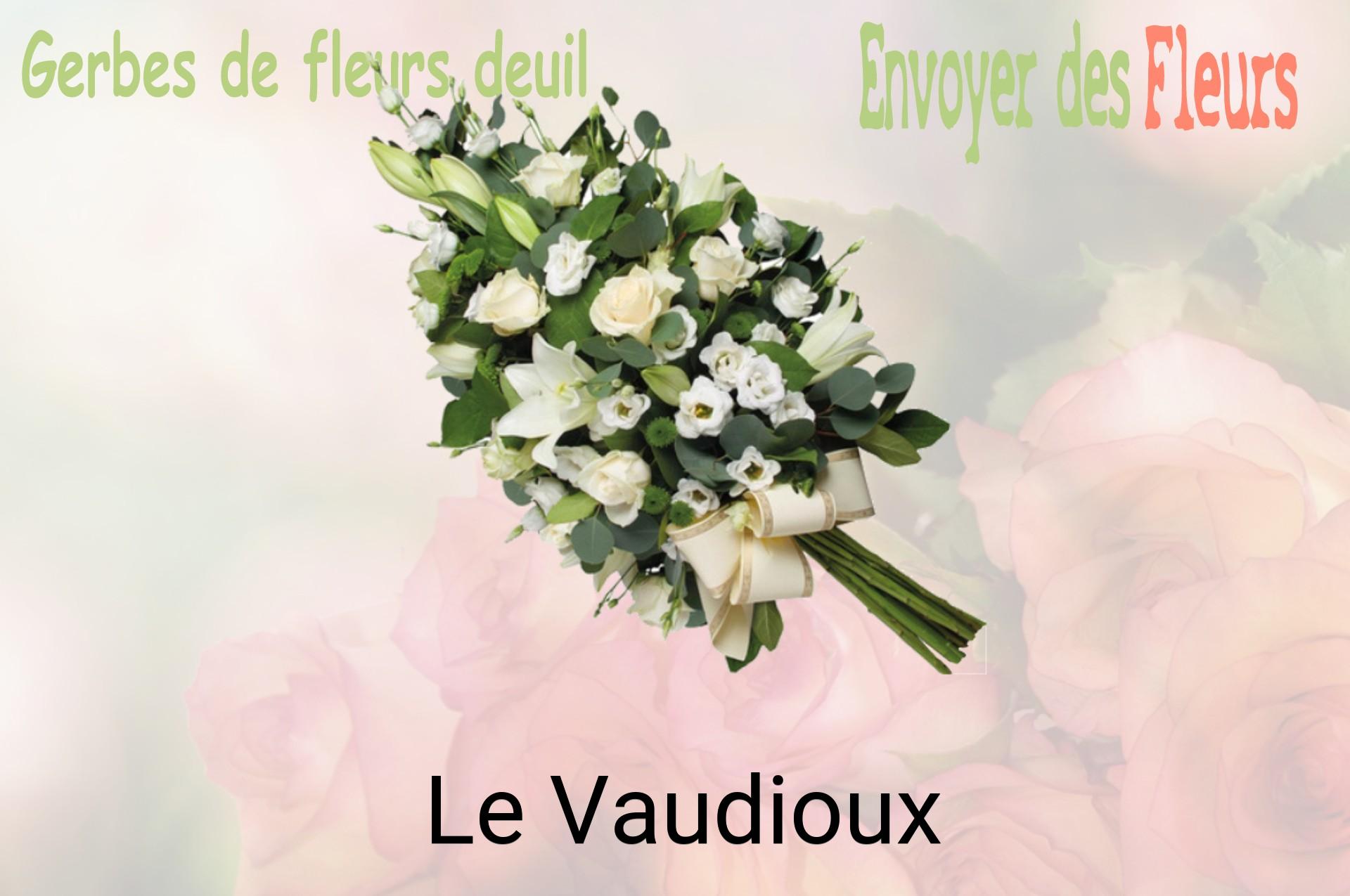 Gerbe de fleurs de deuil livrée à Le Vaudioux